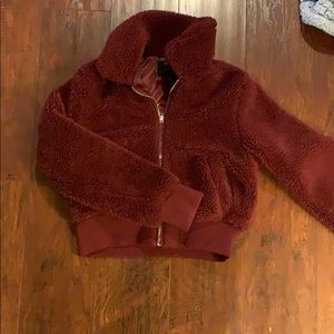 Cropped teddy hoodie